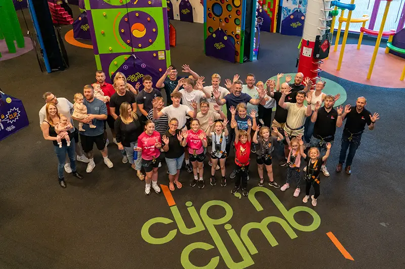 Group of climbers at indoor climbing centre